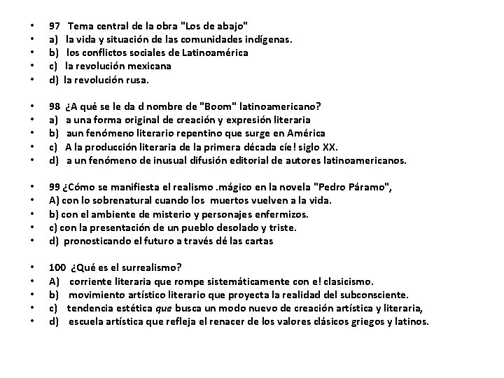  • • • 97 Tema central de la obra "Los de abajo" a)