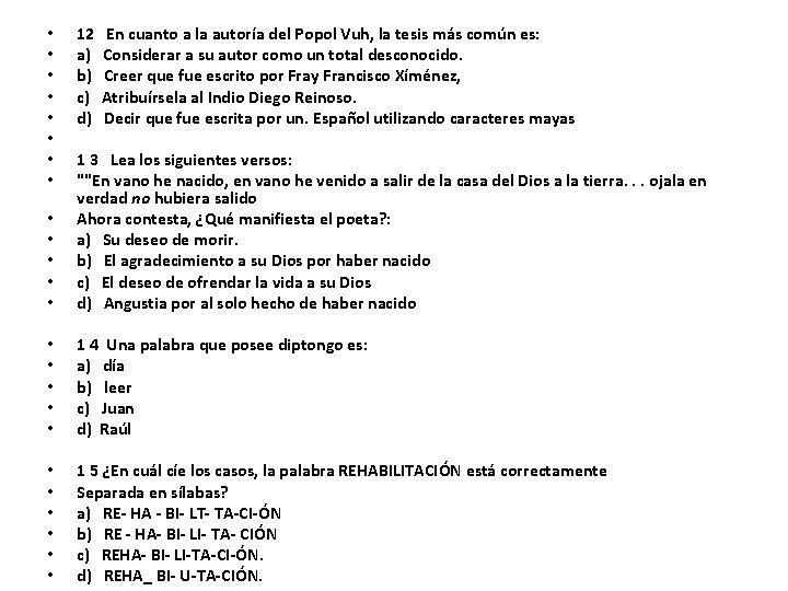  • • 12 a) b) c) d) En cuanto a la autoría del