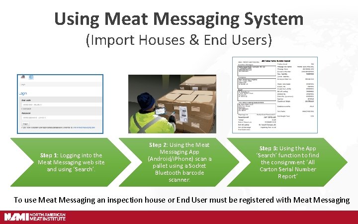 Using Meat Messaging System (Import Houses & End Users) Step 1: Logging into the
