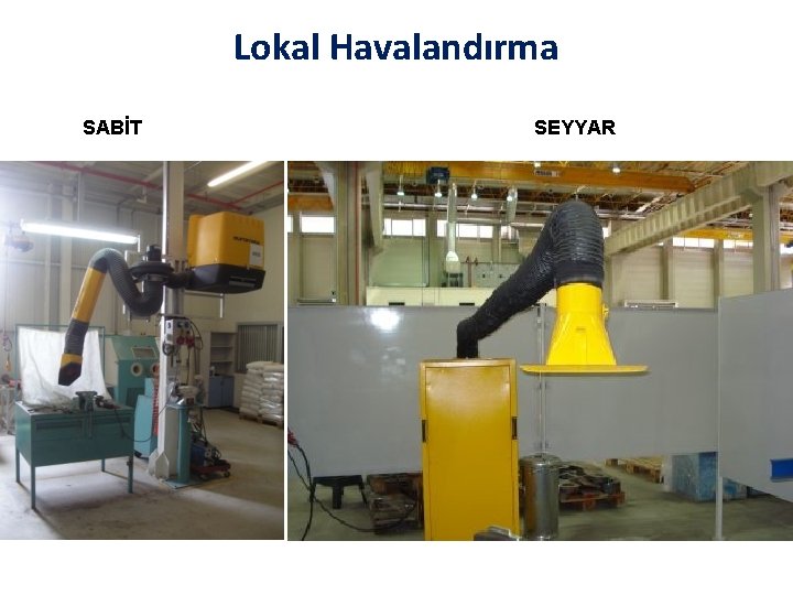 Lokal Havalandırma SABİT SEYYAR 