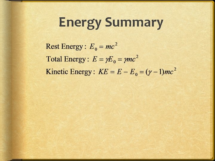 Energy Summary 