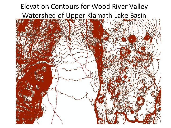 Elevation Contours for Wood River Valley Watershed of Upper Klamath Lake Basin 