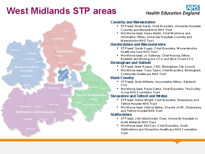 West Midlands STP areas Coventry and Warwickshire • STP lead: Andy Hardy, Chief Executive,