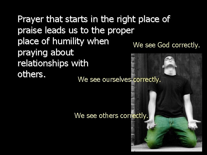 Prayer that starts in the right place of praise leads us to the proper