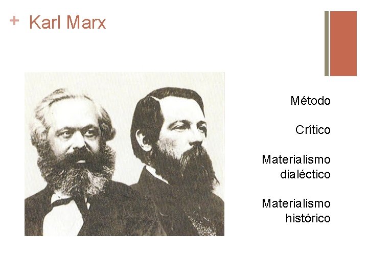 + Karl Marx Método Crítico Materialismo dialéctico Materialismo histórico 