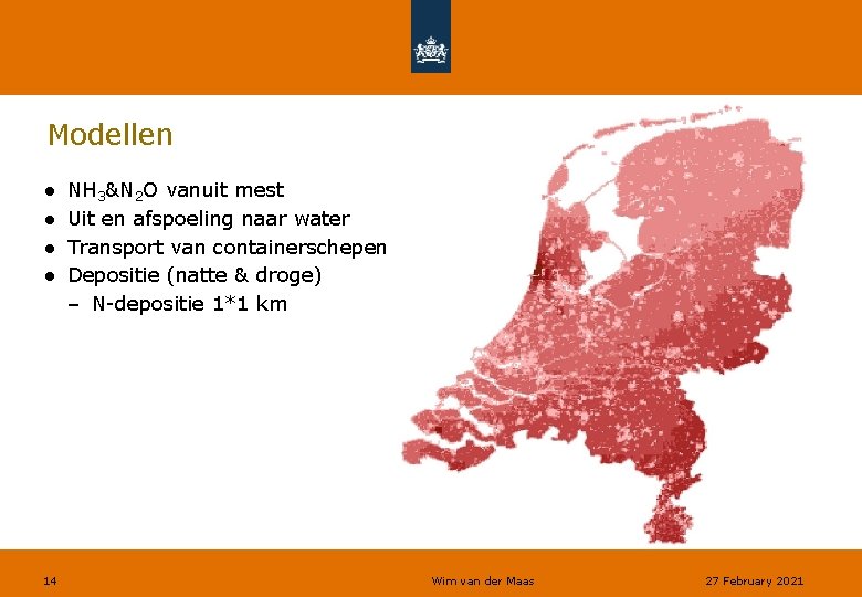 Modellen ● ● 14 NH 3&N 2 O vanuit mest Uit en afspoeling naar