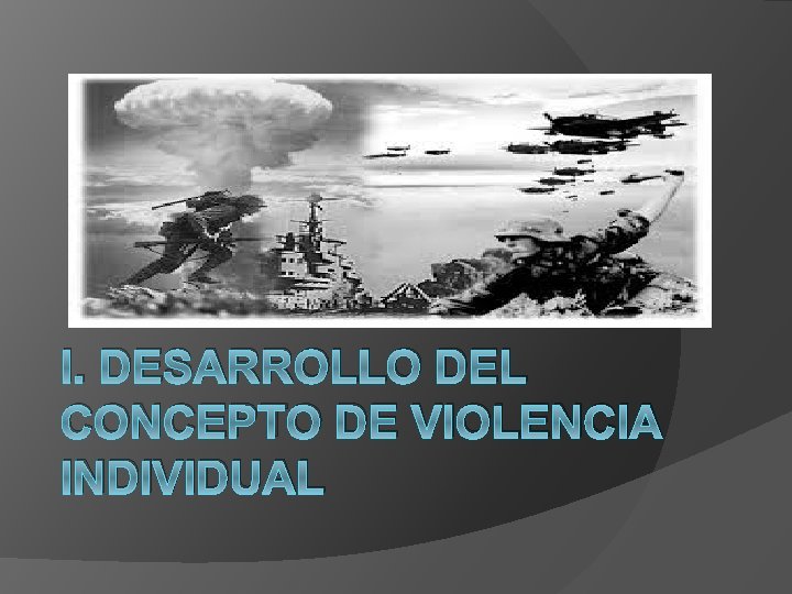I. DESARROLLO DEL CONCEPTO DE VIOLENCIA INDIVIDUAL 