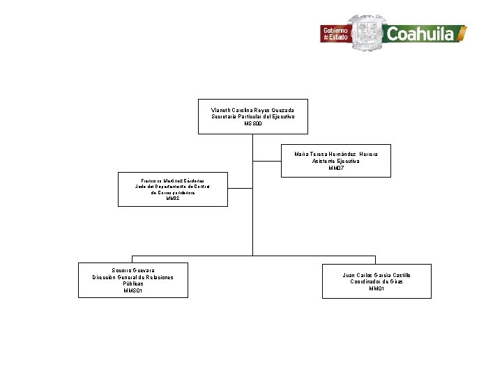 Vianeth Carolina Reyes Quezada Secretaria Particular del Ejecutivo MSS 00 María Teresa Hernández Herrera