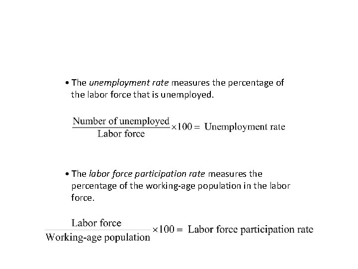 • The unemployment rate measures the percentage of the labor force that is • The unemployment rate measures the percentage of the labor force that is