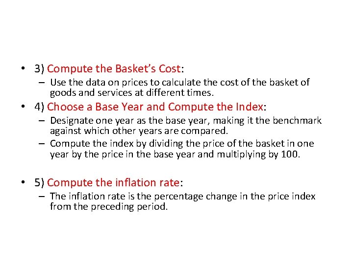 • 3) Compute the Basket’s Cost: – Use the data on prices to • 3) Compute the Basket’s Cost: – Use the data on prices to