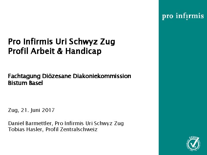 Pro Infirmis Uri Schwyz Zug Profil Arbeit & Handicap Fachtagung Diözesane Diakoniekommission Bistum Basel