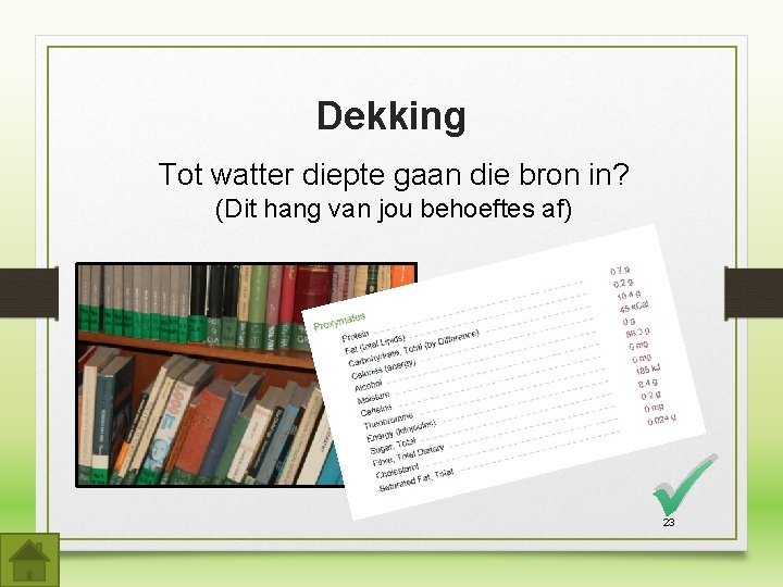 Dekking Tot watter diepte gaan die bron in? (Dit hang van jou behoeftes af) Dekking Tot watter diepte gaan die bron in? (Dit hang van jou behoeftes af)
