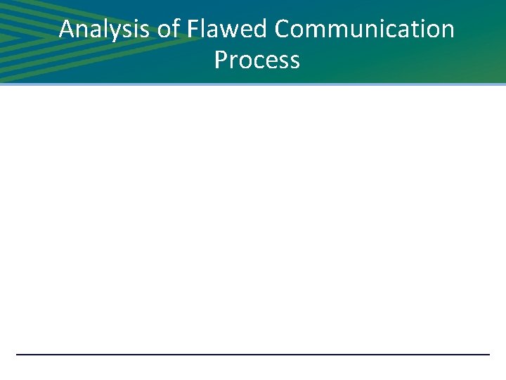 Analysis of Flawed Communication Process 