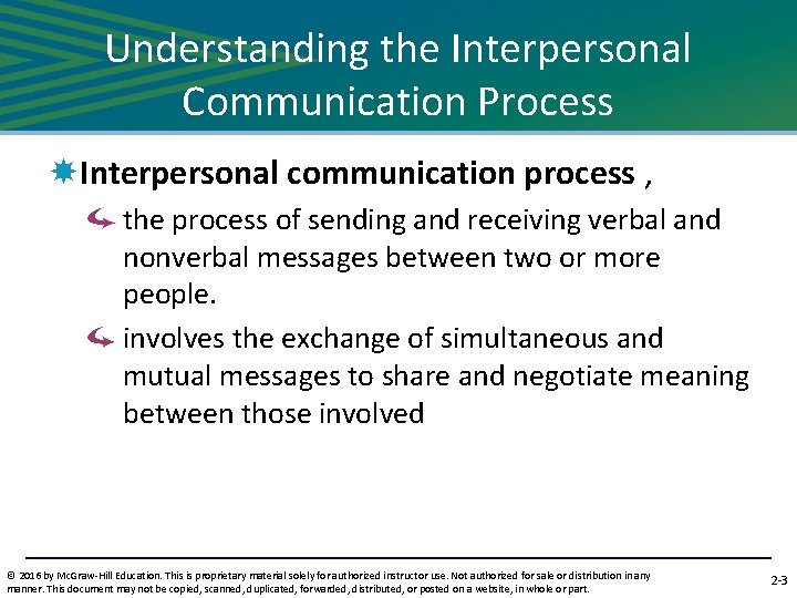 Understanding the Interpersonal Communication Process Interpersonal communication process , the process of sending and