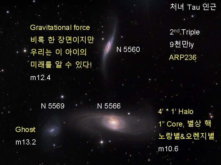 처녀 Tau 인근 Gravitational force 2 nd Triple 비록 한 장면이지만 우리는 이 아이의