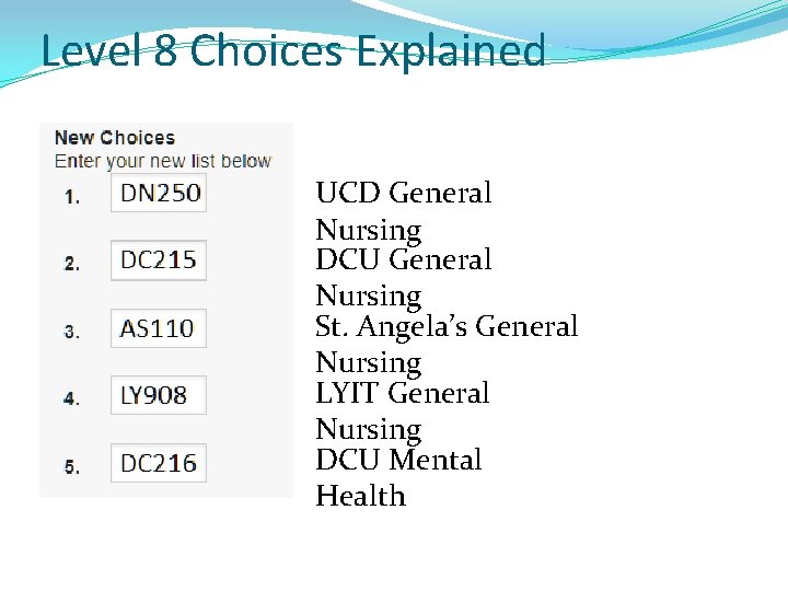 Level 8 Choices Explained UCD General Nursing DCU General Nursing St. Angela’s General Nursing Level 8 Choices Explained UCD General Nursing DCU General Nursing St. Angela’s General Nursing