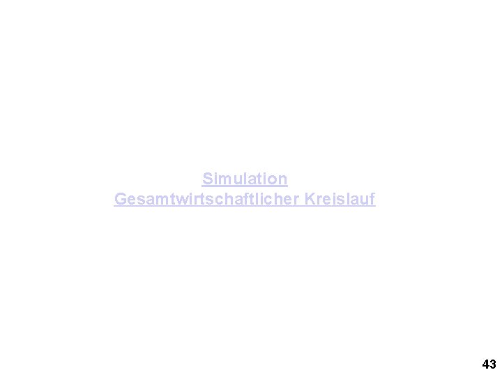 Simulation Gesamtwirtschaftlicher Kreislauf 43 