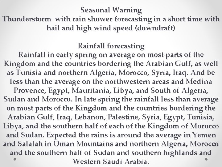 Seasonal Warning Thunderstorm with rain shower forecasting in a short time with hail and