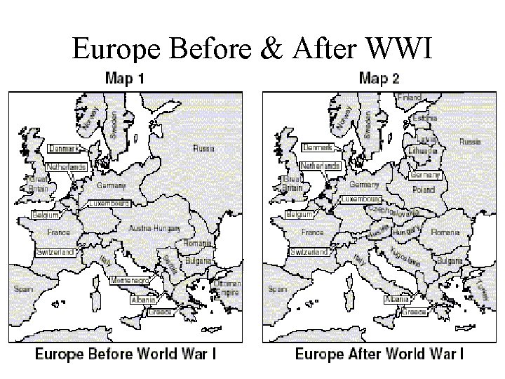 Europe Before & After WWI 