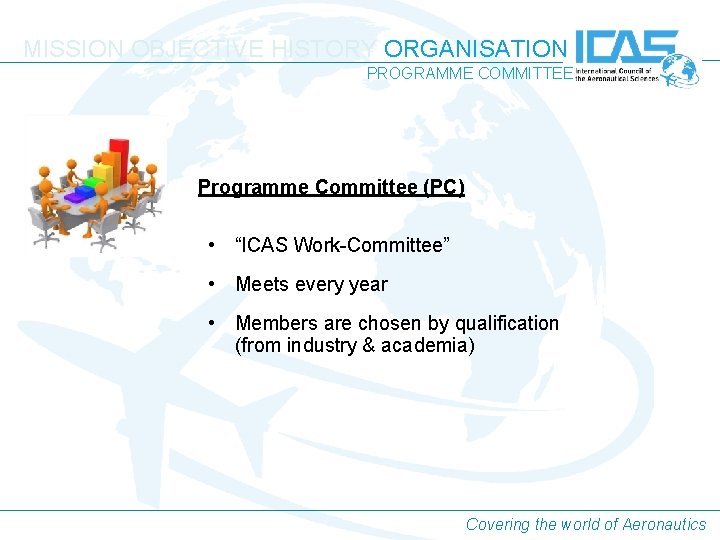 MISSION OBJECTIVE HISTORY ORGANISATION PROGRAMME COMMITTEE Programme Committee (PC) • “ICAS Work-Committee” • Meets MISSION OBJECTIVE HISTORY ORGANISATION PROGRAMME COMMITTEE Programme Committee (PC) • “ICAS Work-Committee” • Meets