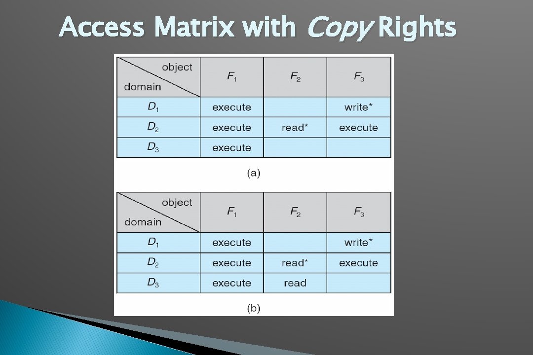 Access Matrix with Copy Rights 