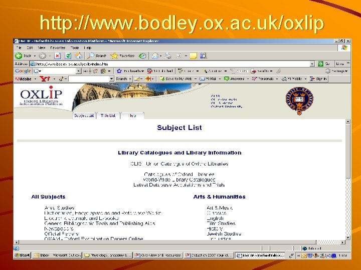 http: //www. bodley. ox. ac. uk/oxlip 