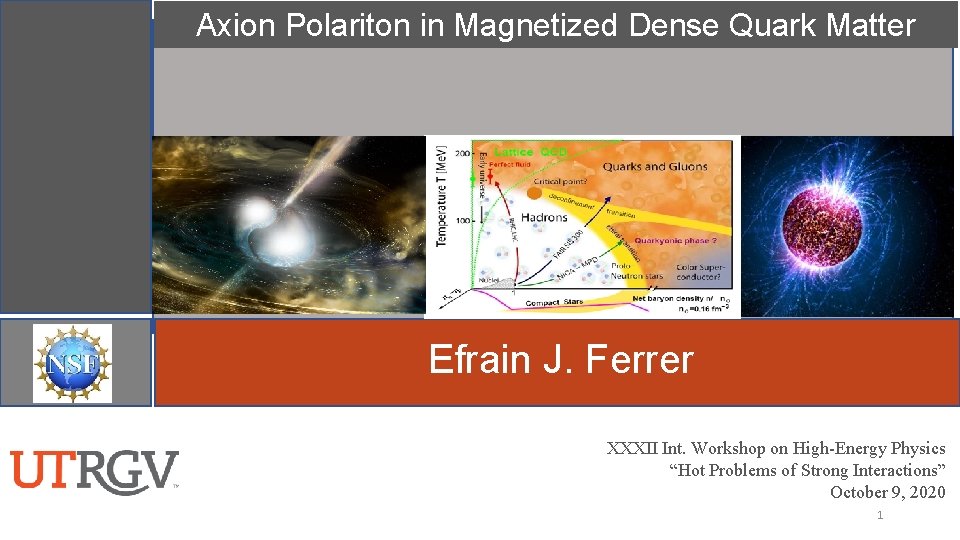 Axion Polariton in Magnetized Dense Quark Matter Efrain J. Ferrer XXXII Int. Workshop on