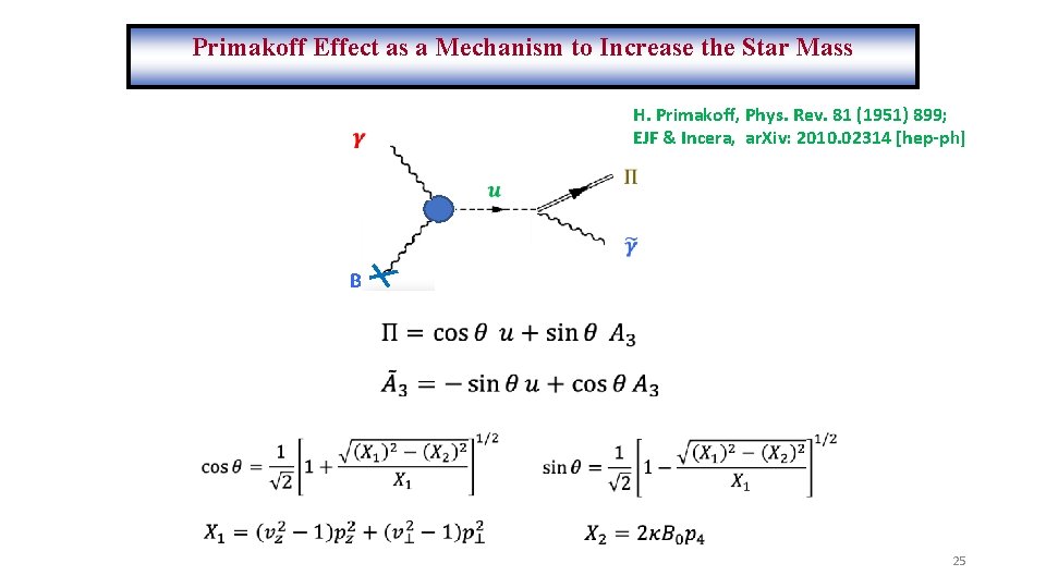 Primakoff Effect as a Mechanism to Increase the Star Mass H. Primakoff, Phys. Rev.