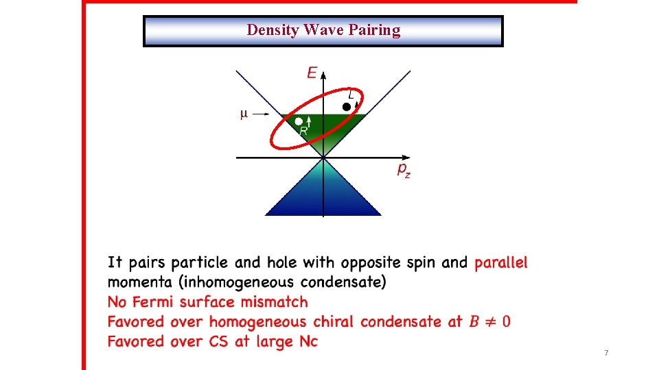 Density Wave Pairing 7 