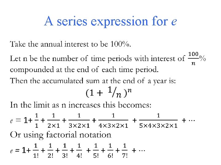 A series expression for e • 