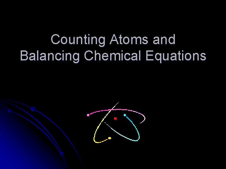 Counting Atoms and Balancing Chemical Equations 
