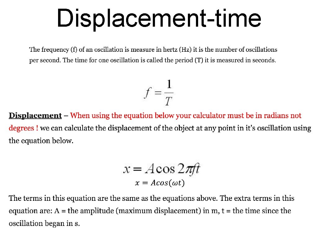 Displacement-time 