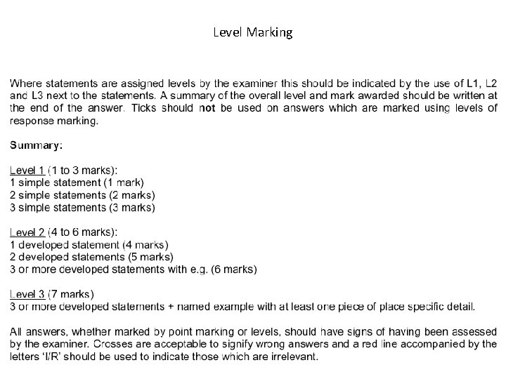 Level Marking 