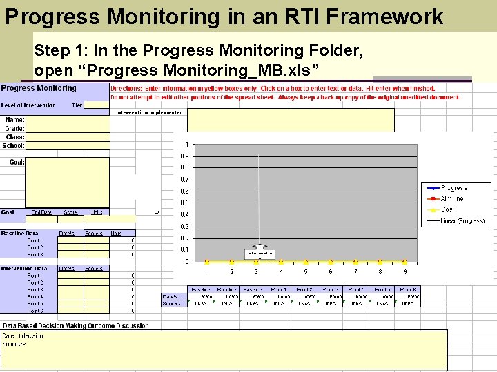 Progress Monitoring in an RTI Framework Step 1: In the Progress Monitoring Folder, open