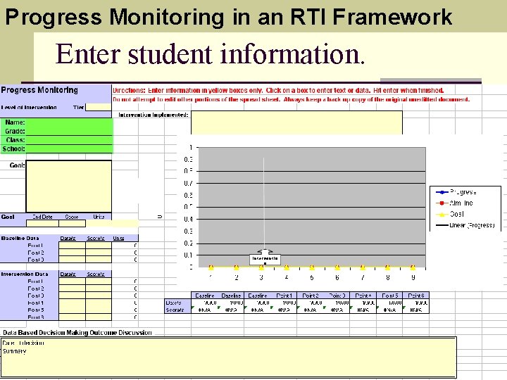 Progress Monitoring in an RTI Framework Enter student information. Progress Monitoring in an RTI Framework Enter student information.