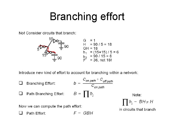 Branching effort Branching effort