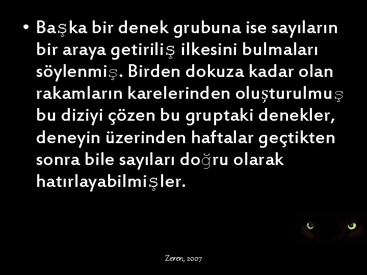  • Başka bir denek grubuna ise sayıların bir araya getiriliş ilkesini bulmaları söylenmiş.