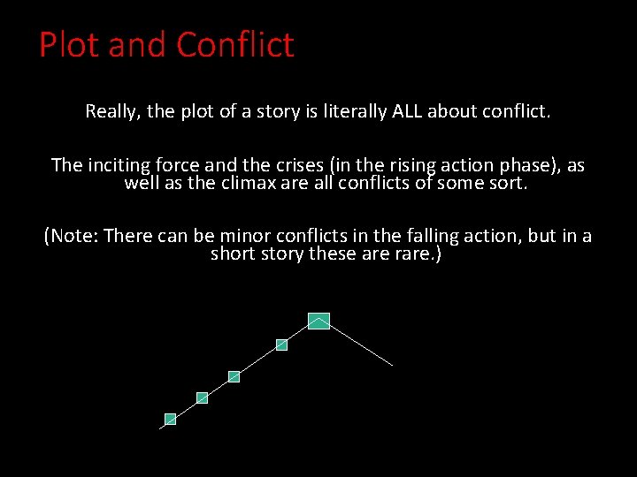Plot and Conflict Really, the plot of a story is literally ALL about conflict.