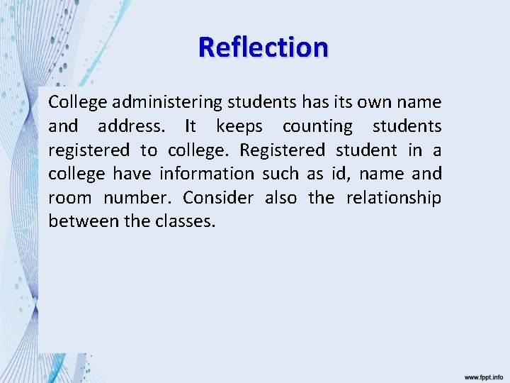 Reflection College administering students has its own name and address. It keeps counting students