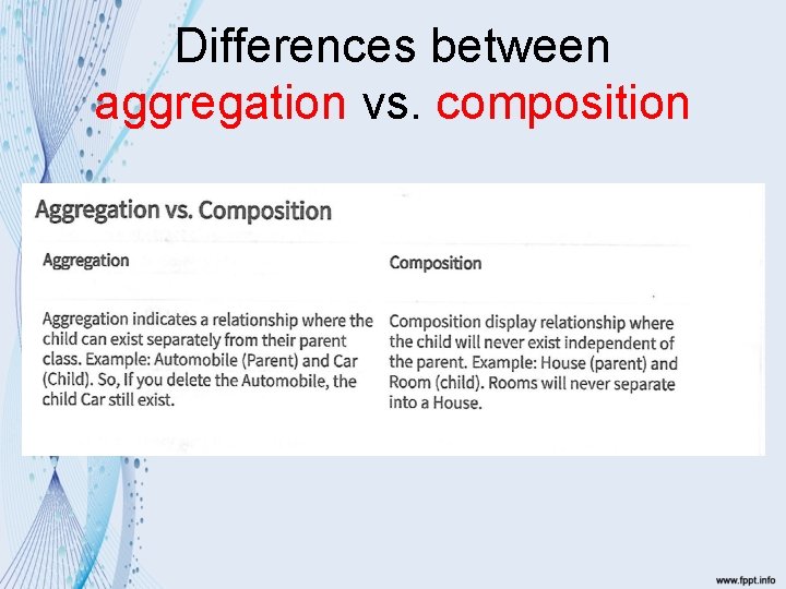 Differences between aggregation vs. composition 