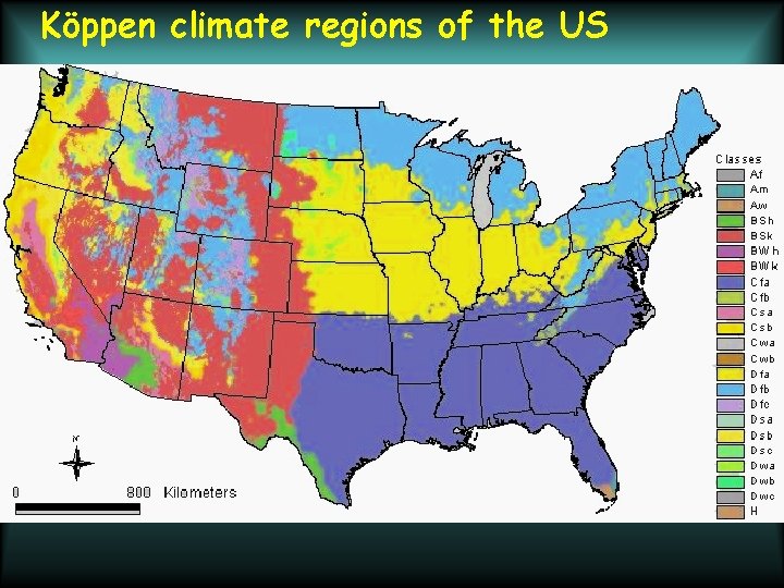 Köppen climate regions of the US 