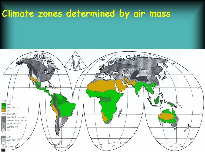 Climate zones determined by air mass 