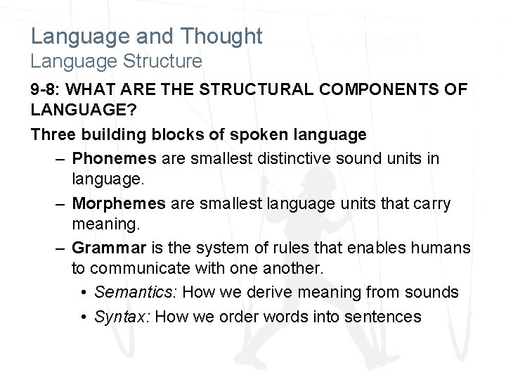 Understanding Language Structures Chapter 9 Thinking Language and Intelligence Josef F