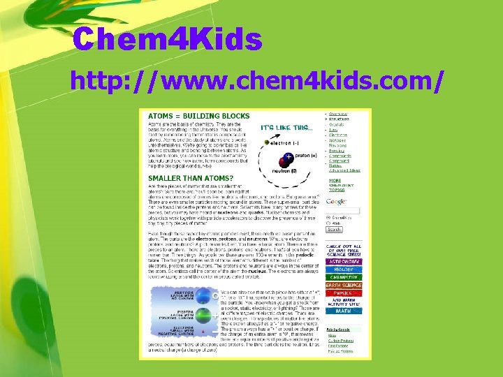 Chem 4 Kids http: //www. chem 4 kids. com/ 