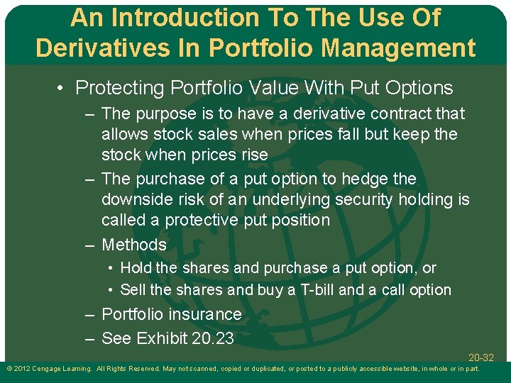 An Introduction To The Use Of Derivatives In Portfolio Management • Protecting Portfolio Value