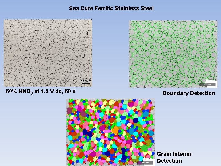 Sea Cure Ferritic Stainless Steel 60% HNO 3 at 1. 5 V dc, 60 Sea Cure Ferritic Stainless Steel 60% HNO 3 at 1. 5 V dc, 60