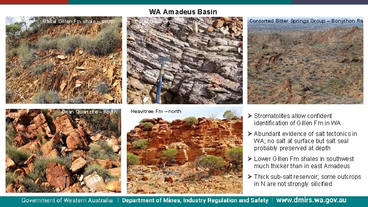 WA Amadeus Basin Centralian Superbasin Basal Gillen Fm shale – south Dean Quartzite –