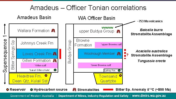 Amadeus – Officer Tonian correlations Amadeus Basin WA Officer Basin vvvvvvv Loves Creek Fm