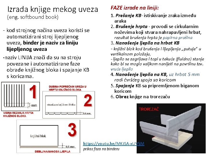 Izrada knjige mekog uveza (eng. softbound book) - kod strojnog načina uveza koristi se