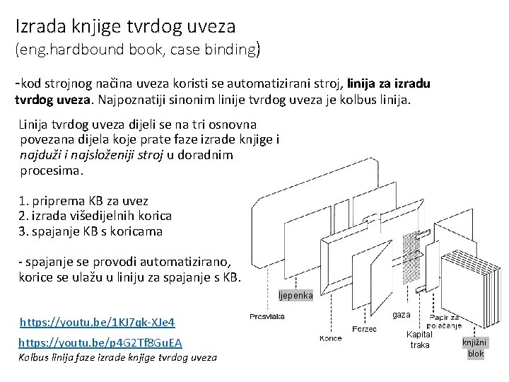 Izrada knjige tvrdog uveza (eng. hardbound book, case binding) -kod strojnog načina uveza koristi